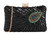 Womens Peacock Inspired Hard Case Clutch Bag Chain Strap