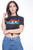 Rainbow Foil VOGUE Print Crop Top