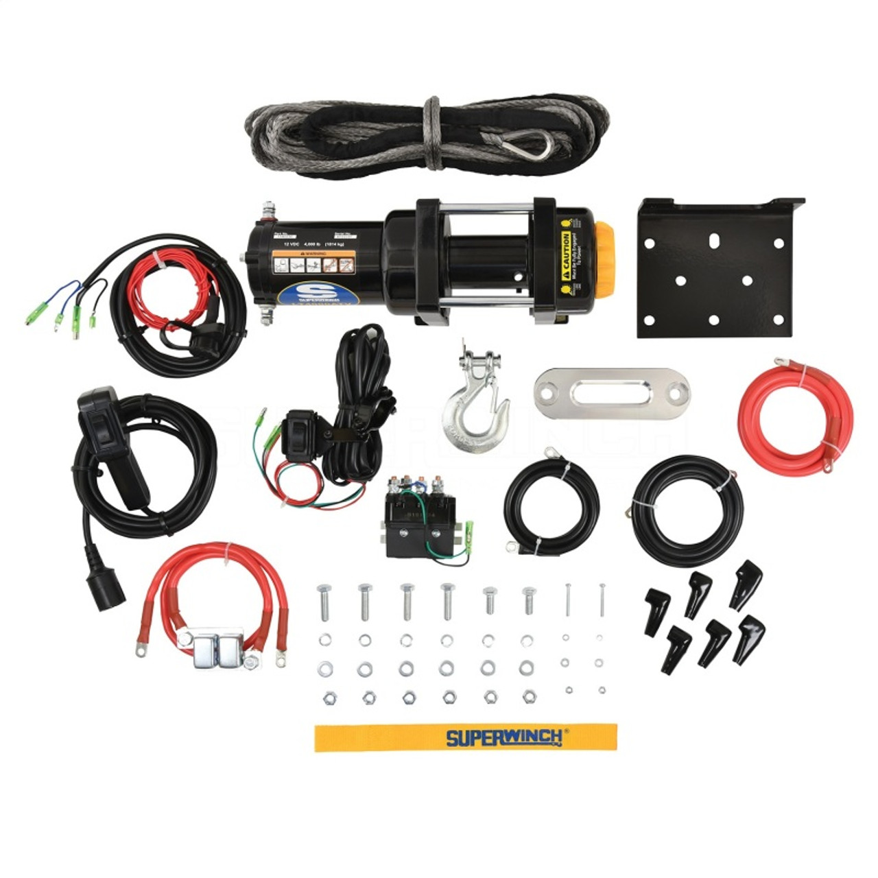 Superwinch 4000 LBS 12V DC 3/16in x 50ft Synthetic Rope LT4000 Winch - 1140230 Technical Drawing