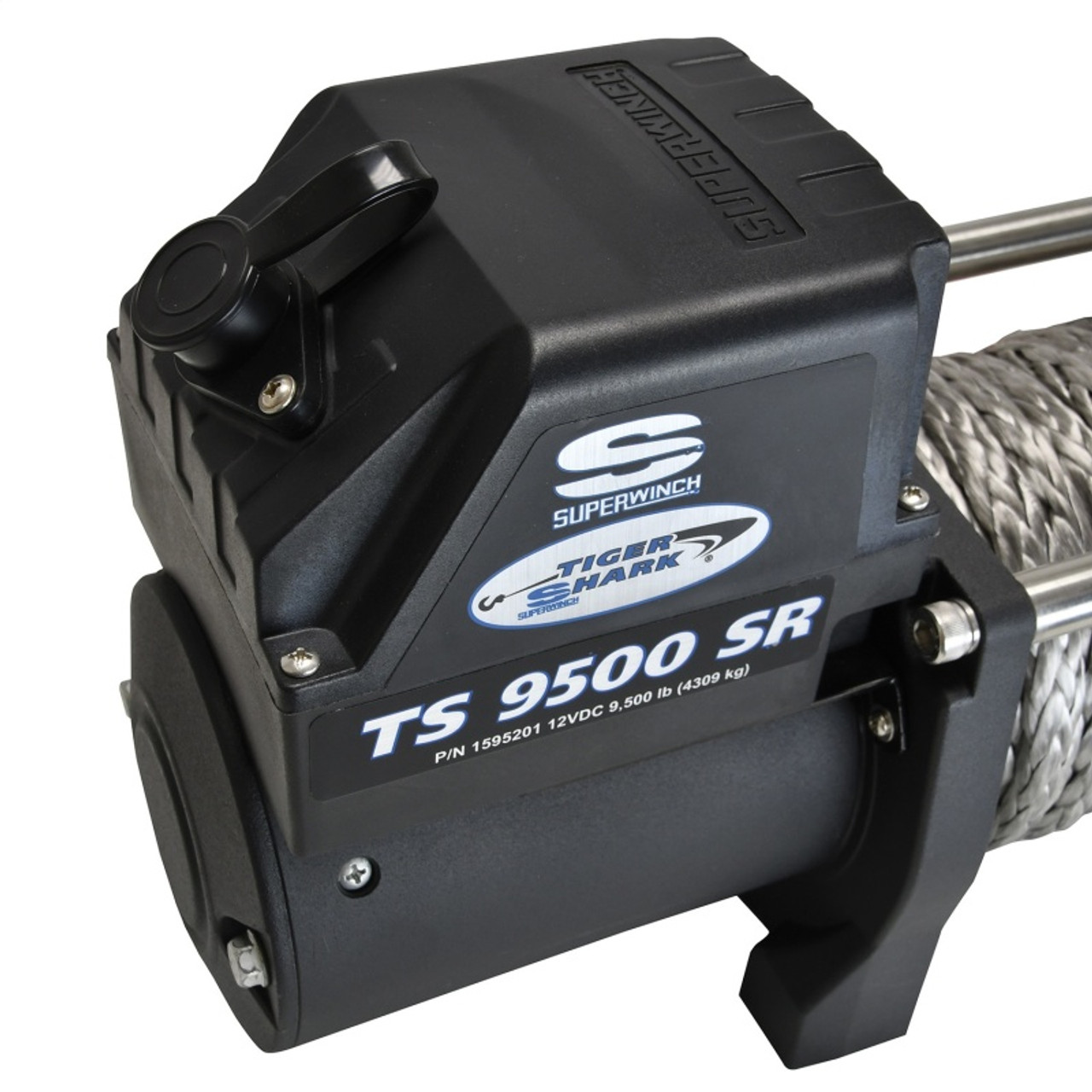 Superwinch 9500 LBS 12V DC 3/8in x 80ft Synthetic Rope Tiger Shark 9500 Winch - 1595201 Photo - Unmounted