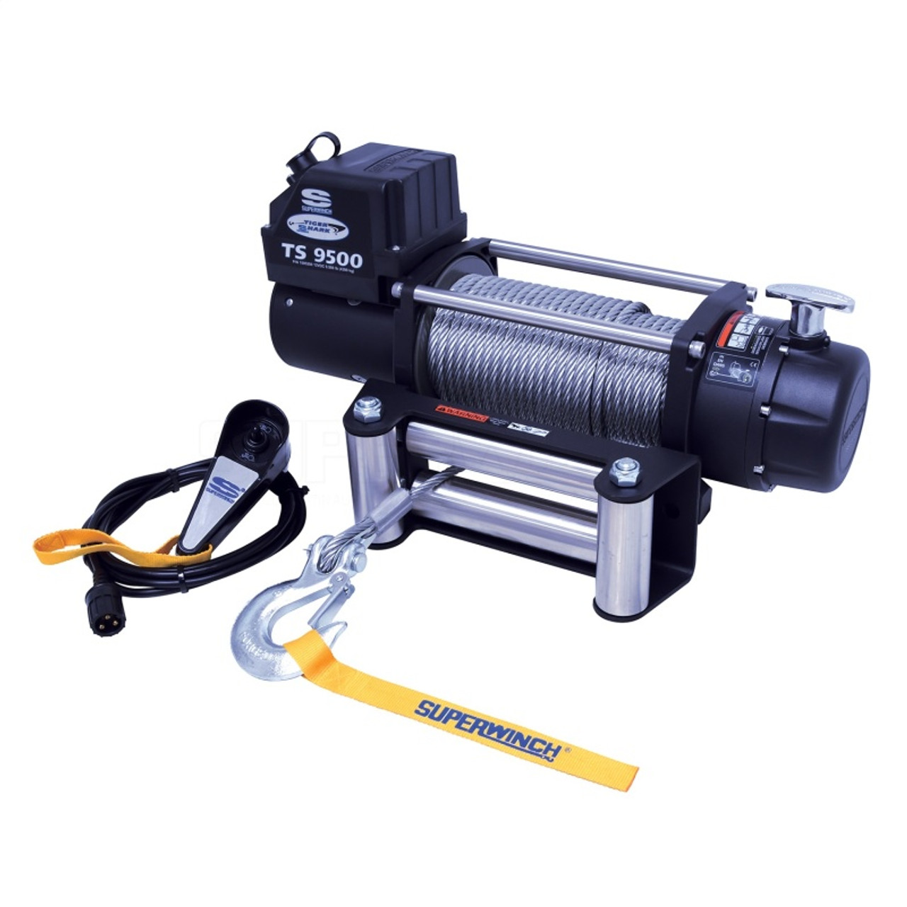 Superwinch 9500 LBS 12V DC 11/32in x 95ft Steel Rope Tiger Shark 9500 Winch - 1595200 Photo - Unmounted