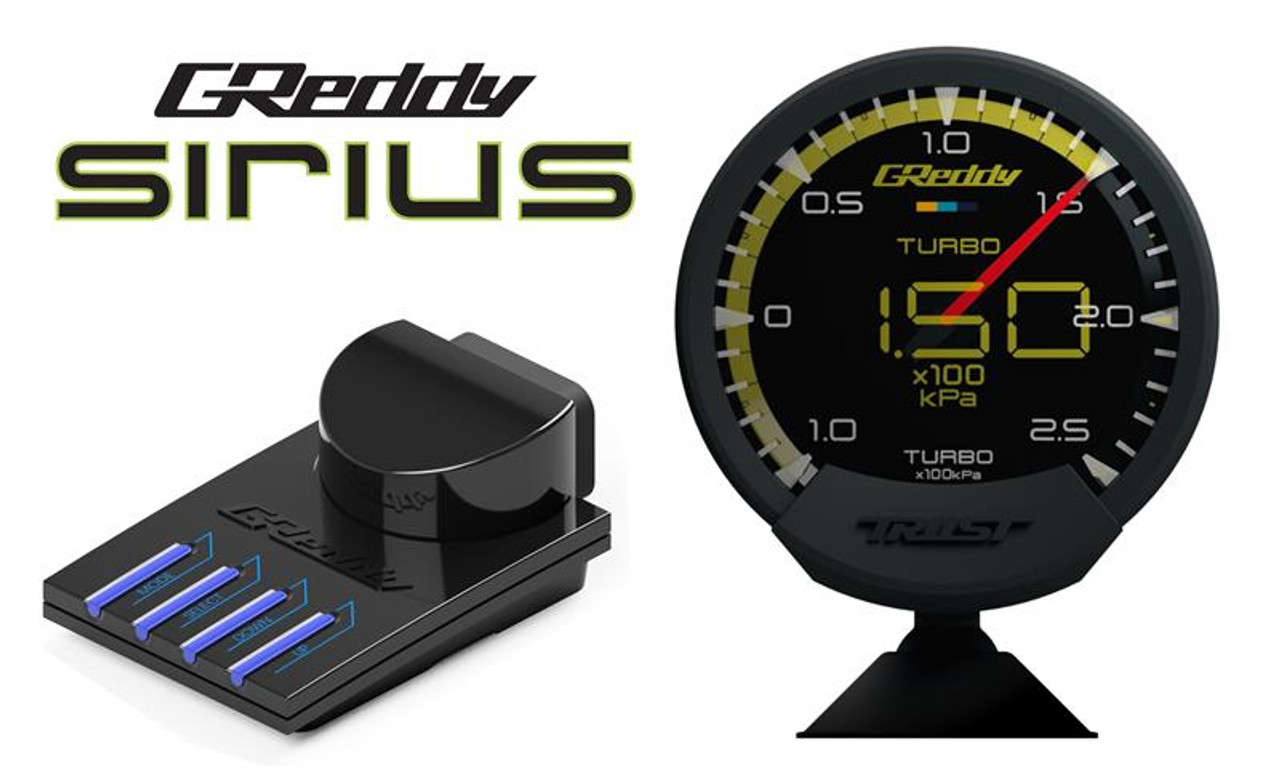 GReddy Sirius Vision Display (Turbo / Press / Temp / Voltage) 68mm Clear Thin-Film EL Display Gauge - 16001720 Photo - Primary