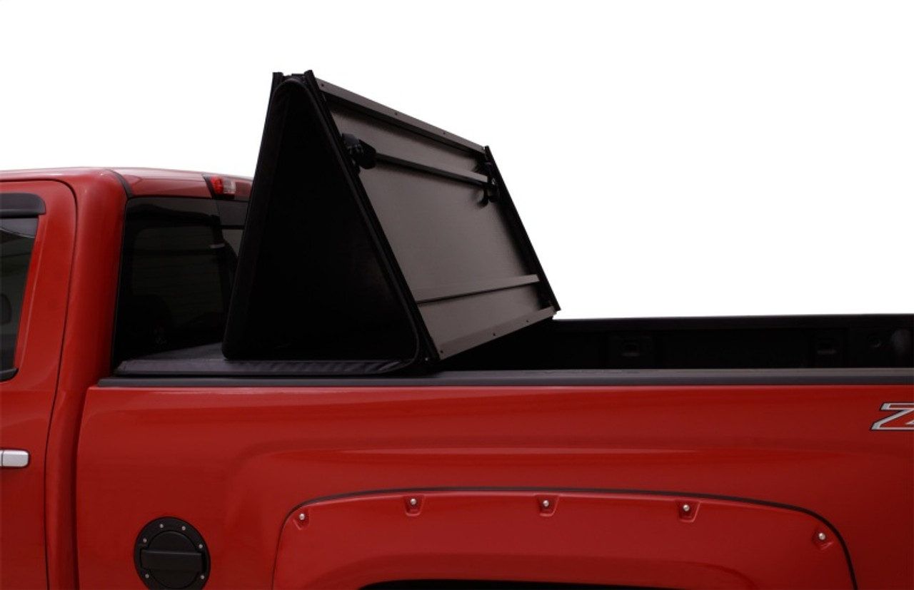 Lund 15-17 Chevy Silverado 3500 Fleetside (6.6ft. Bed) Hard Fold Tonneau Cover - Black - 969158 Photo - Mounted