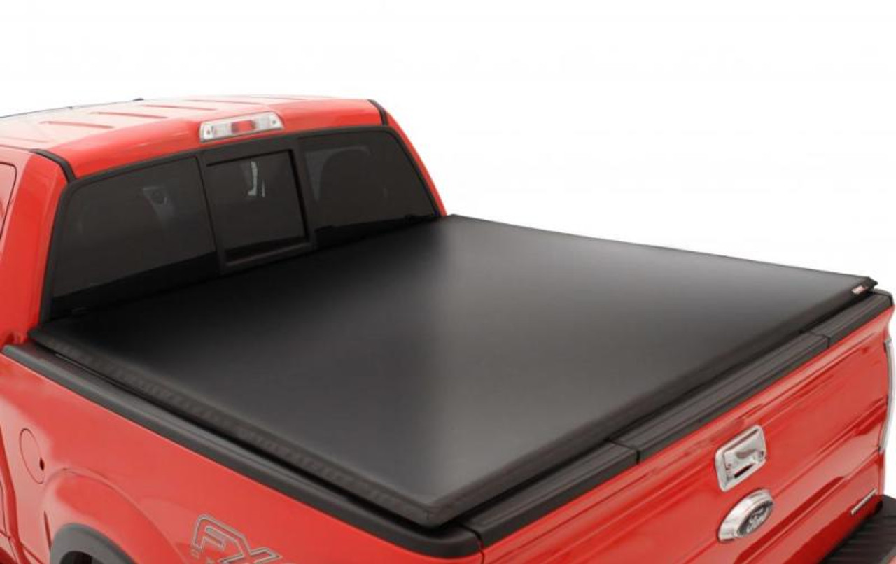 Lund 02-17 Dodge Ram 1500 (8ft. BedExcl. Beds w/Rambox) Genesis Tri-Fold Tonneau Cover - Black - 95063 Photo - Primary