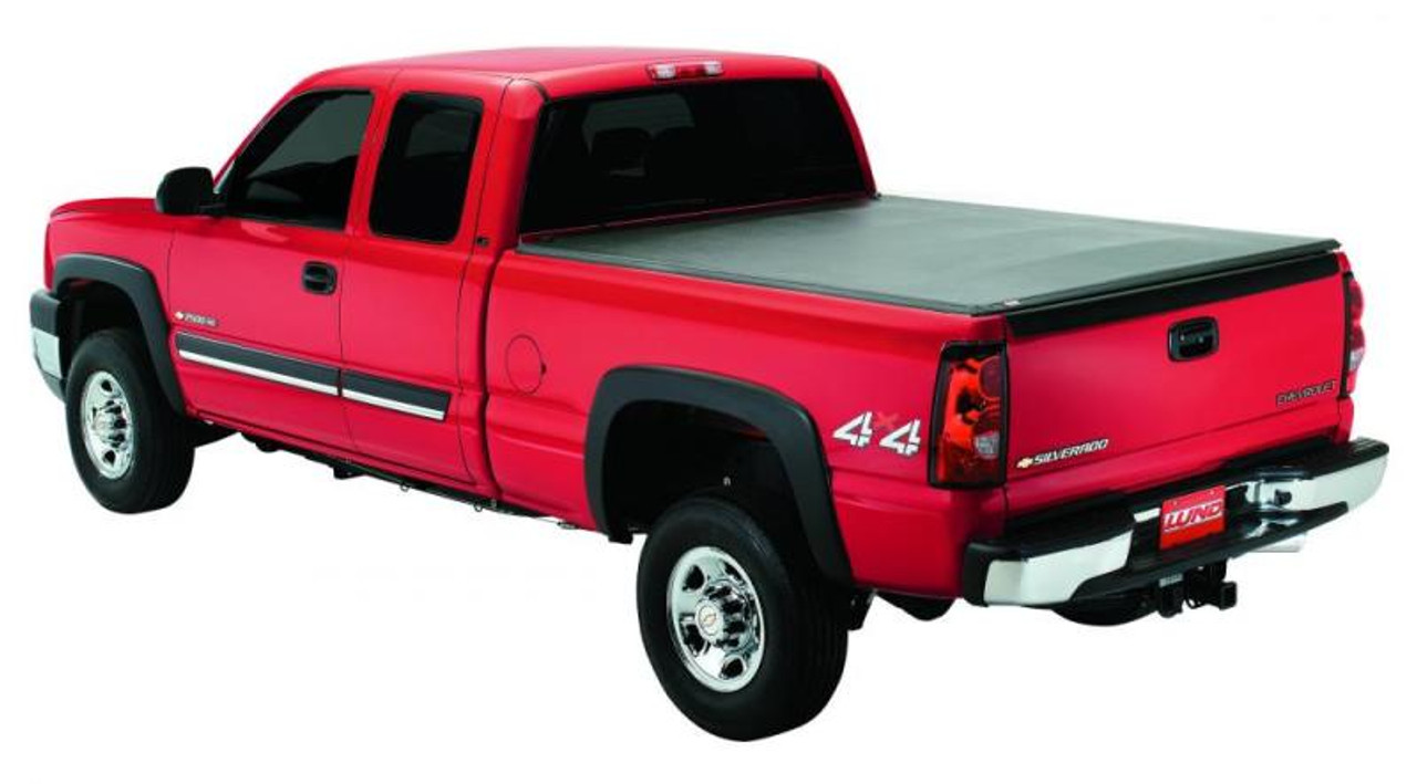 Lund 19-23 Chevrolet Silverado 1500 (5.5ft. Bed) Genesis Tri-Fold Tonneau Cover - Black - 950292 Photo - Mounted