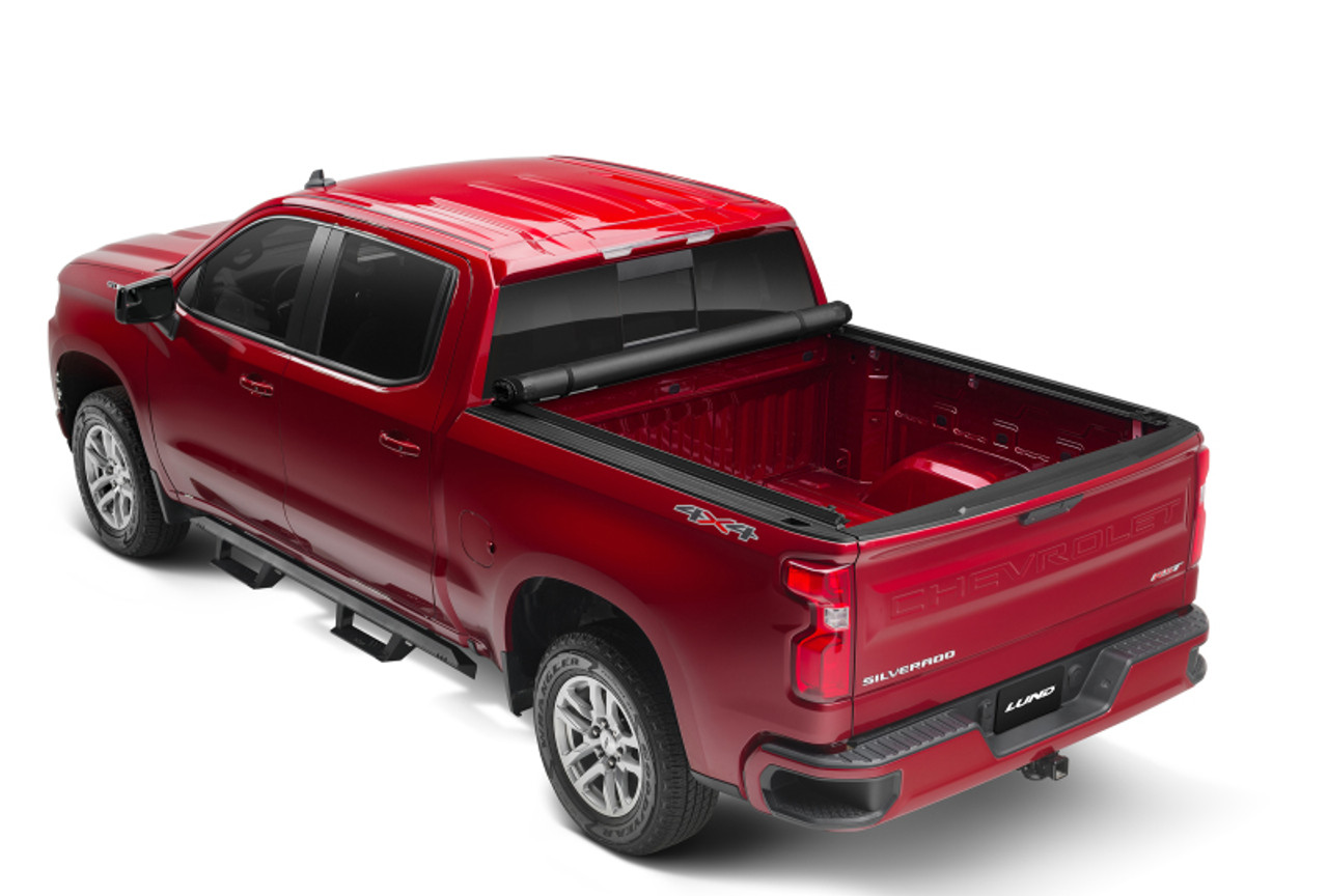 Lund 19-23 Chevrolet Silverado 1500 (5.5ft. Bed) Genesis Roll Up Tonneau Cover - Black - 960292 Photo - Mounted