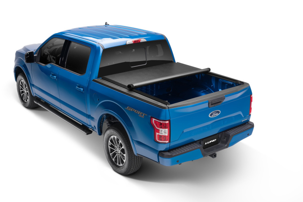 Lund 04-18 Ford F-150 (8ft. Bed) Genesis Roll Up Tonneau Cover - Black - 96074 Photo - Mounted