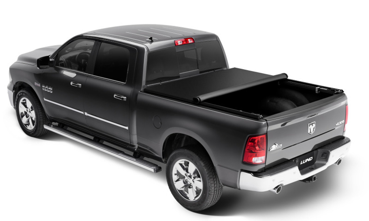 Lund 02-17 Dodge Ram 1500 (5.5ft. Bed) Genesis Elite Roll Up Tonneau Cover - Black - 96865 Photo - Mounted