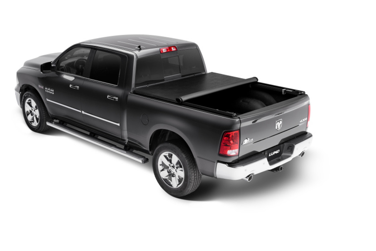 Lund 02-17 Dodge Ram 1500 (5.5ft. Bed) Genesis Roll Up Tonneau Cover - Black - 96065 Photo - Mounted