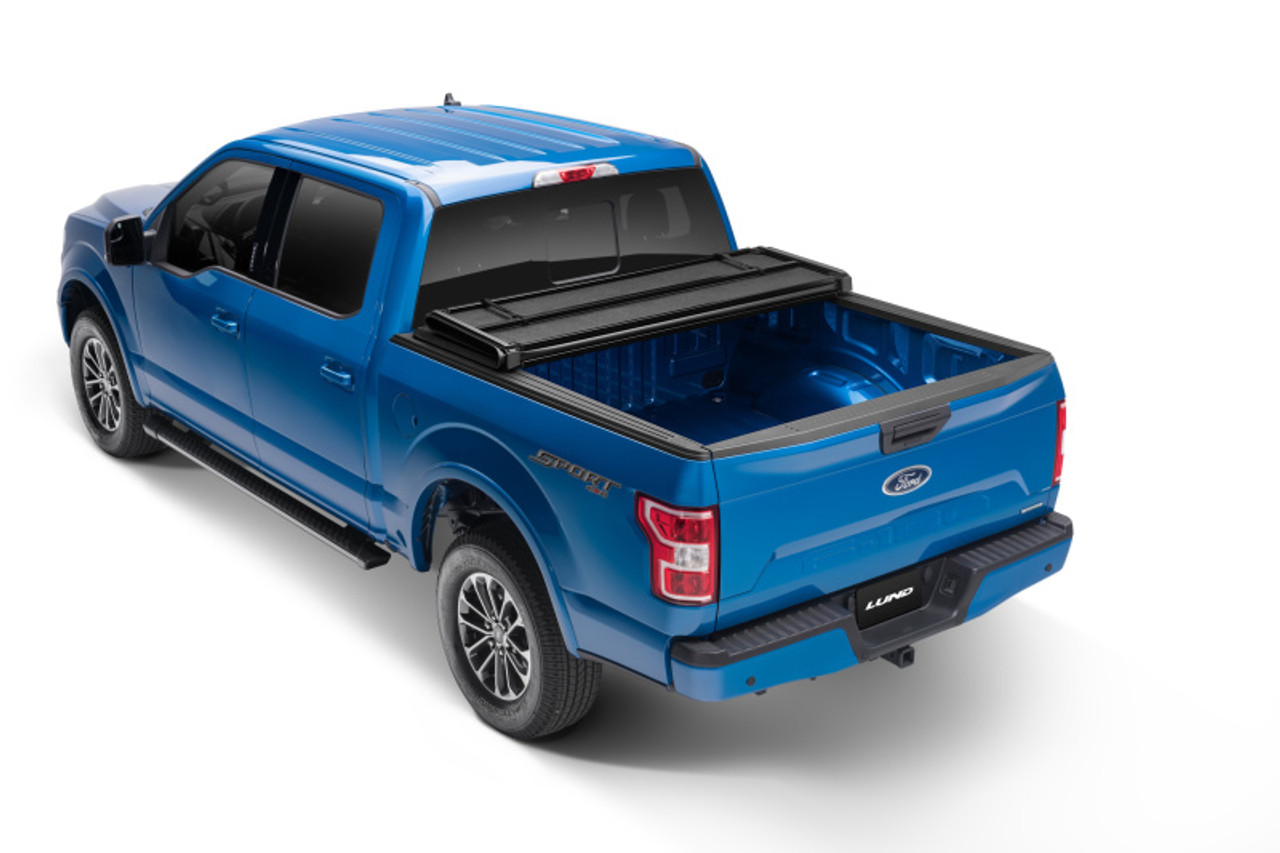 Lund 09-14 Ford F-150 Styleside (5.5ft. Bed) Hard Fold Tonneau Cover - Black - 969355 Photo - Mounted