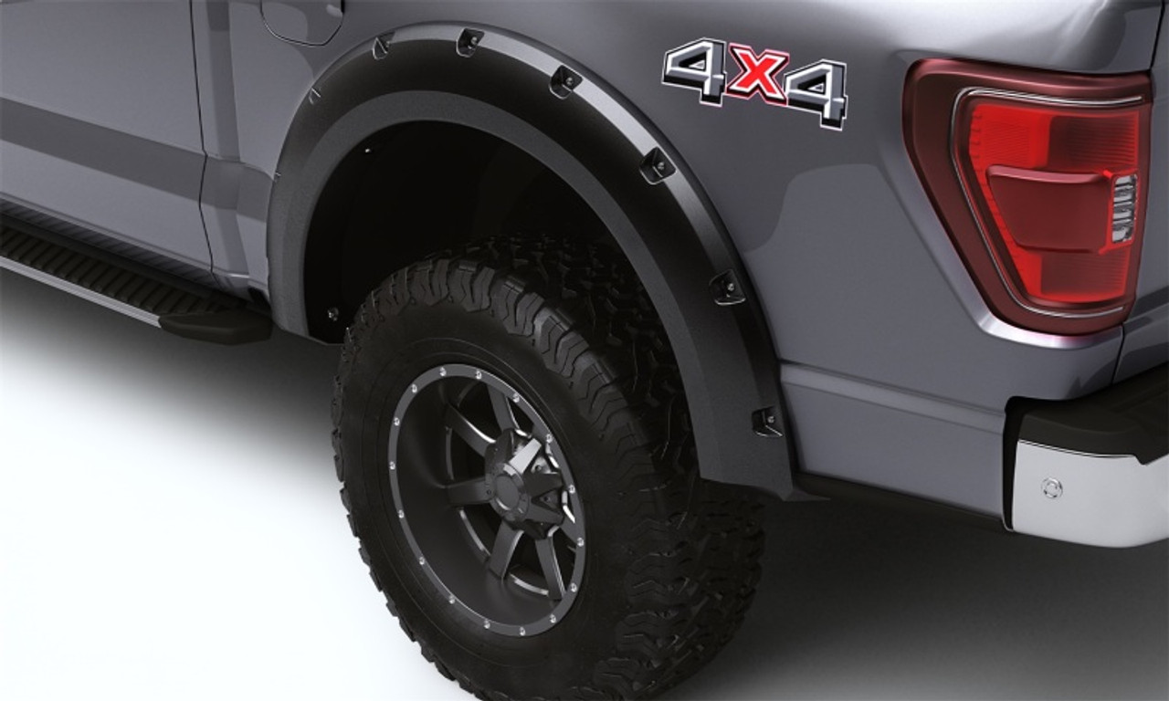 Bushwacker 11-16 Ford F-250 / F-350 Super Duty (Excl. Dually) Forge Style Flares 4pc - Black - 28314-08 Photo - Close Up