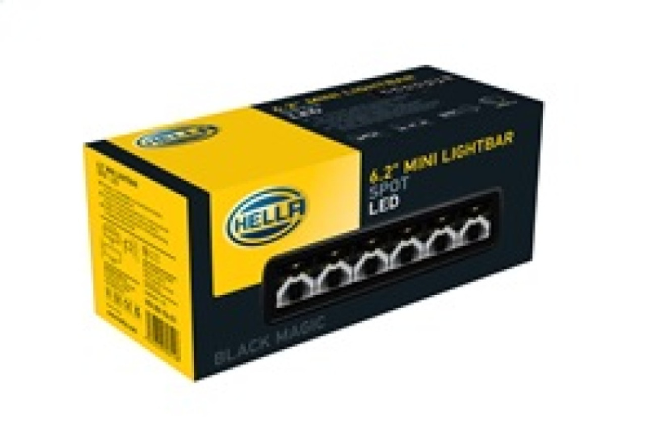 Hella Universal Black Magic 6 L.E.D. Mini Light Bar - Spot Beam - 358176211 Photo - in package