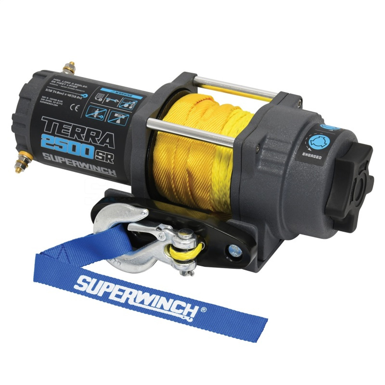 Superwinch 2500 LBS 12V DC 3/16in x 40ft Synthetic Rope Terra 2500SR Winch - Gray Wrinkle - 1125270 Photo - Primary
