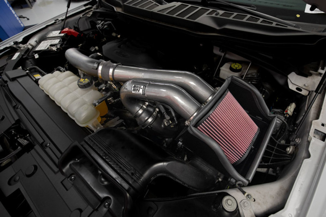 K&N 2015-22 Ford F-150 3.5L V6 Performance Air Intake System - 77-2617KC Photo - Mounted