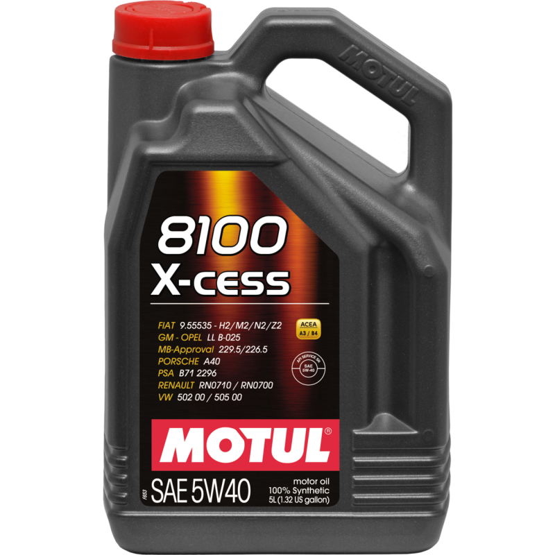 Motul 5L Synthetic Engine Oil 8100 5W-40 X-CESS Gen 2 - Case of 4 - 110905 Photo - Primary