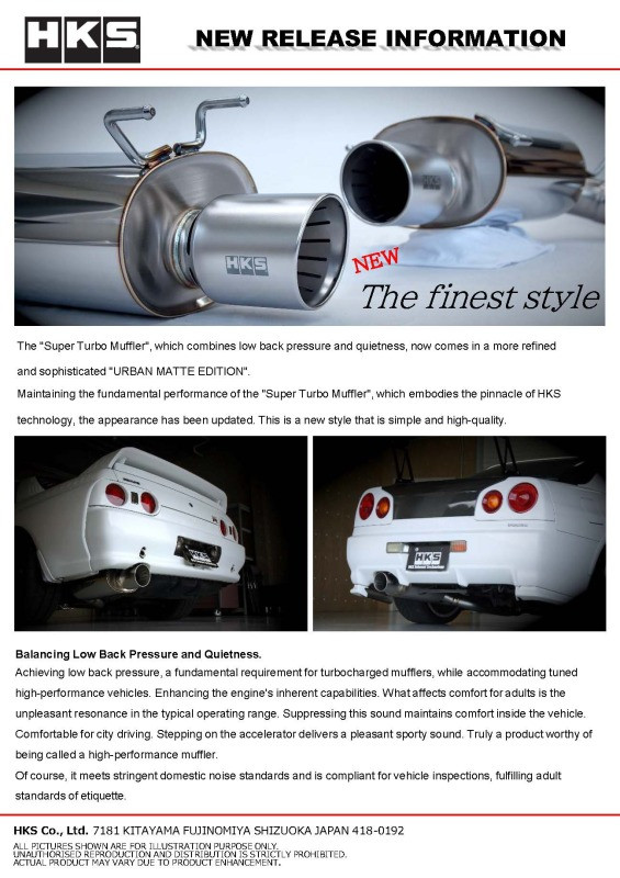 HKS 89-94 Nissan Skyline GT-R E-BNR32 RB26DETT URBAN MATTE Edition Super Turbo Muffler - 31029-AN012 Photo - Close Up