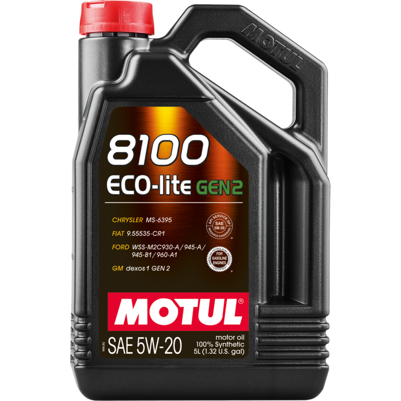 Motul 5L 8100 Eco-Lite Gen3 5W20 Full Synthetic Engine Oil - 111360 Photo - Primary