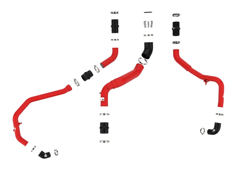 aFe BladeRunner Aluminum Hot and Cold Charge Pipe Kit Red Ford F-150 24-26 V6-2.7L (tt) - 46-20784-R Photo - Unmounted