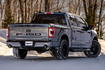 MBRP 22-23 Ford F150 T304 5in OD Carbon Fiber Tip Dual Rear Exit 3in Cat Back Exhaust - S52683CF Photo - lifestyle view