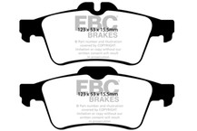 EBC 08-10 Chevrolet Cobalt 2.0 Turbo (SS) Greenstuff Rear Brake Pads - DP21749 Technical Drawing