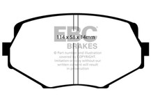 EBC 94-01 Mazda Miata MX5 1.8 Redstuff Front Brake Pads - DP31002C Technical Drawing