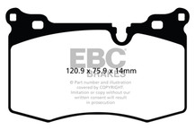 EBC 09-14 Mini Hardtop 1.6 Turbo J.C Works Redstuff Front Brake Pads - DP31854C Technical Drawing
