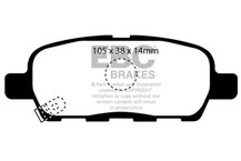 EBC 08-13 Infiniti EX35 3.5 Redstuff Rear Brake Pads - DP31955C Technical Drawing
