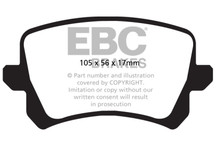 EBC 15+ Audi Q3 2.0 Turbo Redstuff Rear Brake Pads - DP32004C Technical Drawing