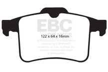 EBC 10-15 Jaguar XF 5.0 Supercharged (470) Redstuff Rear Brake Pads - DP32059C Technical Drawing