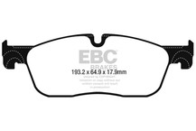 EBC 2016+ Jaguar F-Pace 2.0L TD (180) Redstuff Front Brake Pads - DP32251C Technical Drawing