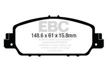 EBC 13-17 Honda Accord Coupe 2.4 EX Redstuff Front Brake Pads - DP33014C Technical Drawing