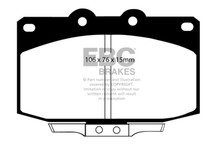 EBC 86-89 Mazda RX7 2.4 (1.3 Rotary)(Vented Rear Rotors) Redstuff Front Brake Pads - DP3763C Technical Drawing