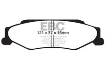 EBC 03-04 Cadillac XLR 4.6 Yellowstuff Rear Brake Pads - DP41160R Technical Drawing