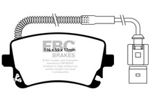 EBC 09-11 Audi A6 Quattro 3.0 Supercharged Yellowstuff Rear Brake Pads - DP41470R Technical Drawing