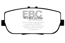 EBC 06-15 Mazda Miata MX5 2.0 Yellowstuff Rear Brake Pads - DP41775R Technical Drawing