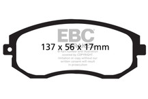 EBC 12+ Scion FR-S 2 Yellowstuff Front Brake Pads - DP41884R Technical Drawing