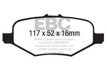 EBC 13+ Ford Explorer 3.5 Twin Turbo 4WD Yellowstuff Rear Brake Pads - DP41887R Technical Drawing