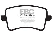 EBC 09-11 Audi A4 2.0 Turbo Yellowstuff Rear Brake Pads - DP41988R Technical Drawing