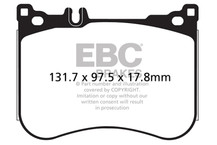 EBC 14+ Mercedes-Benz S550 4.7 Twin Turbo AMG Sport Pkg Yellowstuff Front Brake Pads - DP42178R Technical Drawing