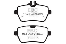 EBC 14+ Mercedes-Benz S550 4.7 Twin Turbo Yellowstuff Rear Brake Pads - DP42180R Technical Drawing
