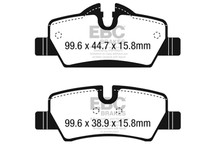 EBC 14+ Mini Hardtop 1.5 Turbo Cooper Yellowstuff Rear Brake Pads - DP42228R Technical Drawing
