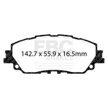 EBC 2019+ Lexus ES300H 2.5L Hybrid Yellowstuff Front Brake Pads - DP42378R Technical Drawing