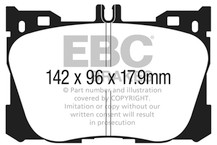EBC 2017+ Mercedes-Benz E300 (W213) 2.0L Turbo Yellowstuff Front Brake Pads - DP43070R Technical Drawing