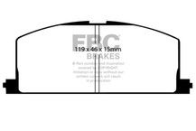 EBC 90-91 Toyota Celica 1.6 Yellowstuff Front Brake Pads - DP4453R Technical Drawing