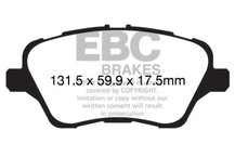 EBC 2017+ Ford Fiesta (MK7) Bluestuff Front Brake Pads - DP52149NDX Technical Drawing