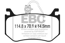 EBC 2016+ Alfa Romeo Giulia 2.9L Twin Turbo Bluestuff Rear Brake Pads - DP52326NDX Technical Drawing
