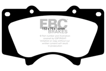 EBC 10+ Lexus GX460 4.6 Ultimax2 Front Brake Pads - UD976 Technical Drawing