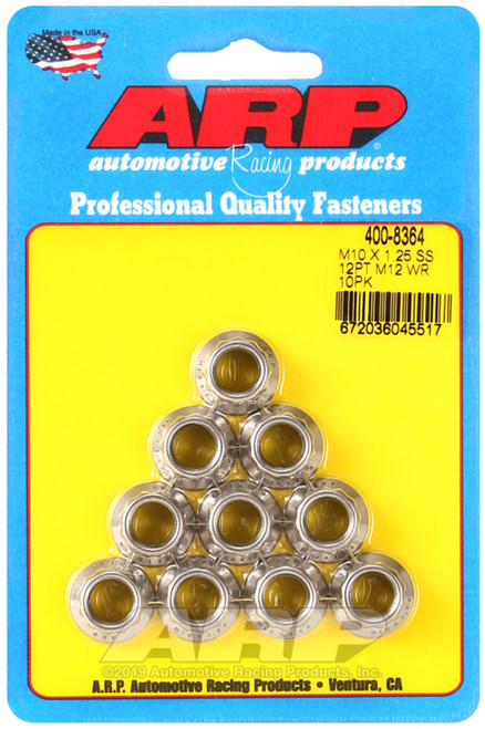 ARP M10 x 1.25 SS 12pt Nut Kit (10/pkg) - 400-8364 Photo - Primary