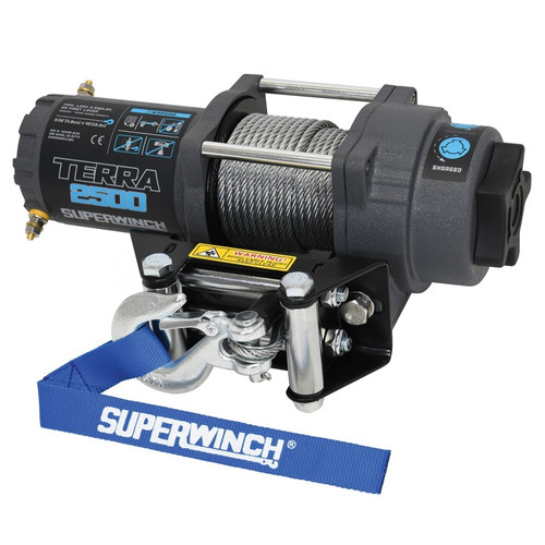 Superwinch 2500 LBS 12V DC 3/16in x 40ft Steel Rope Terra 2500 Winch - Gray Wrinkle - 1125260 Photo - Primary