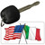 USA Italy Crossed Flags Novelty Aluminum Key Chain KC-477